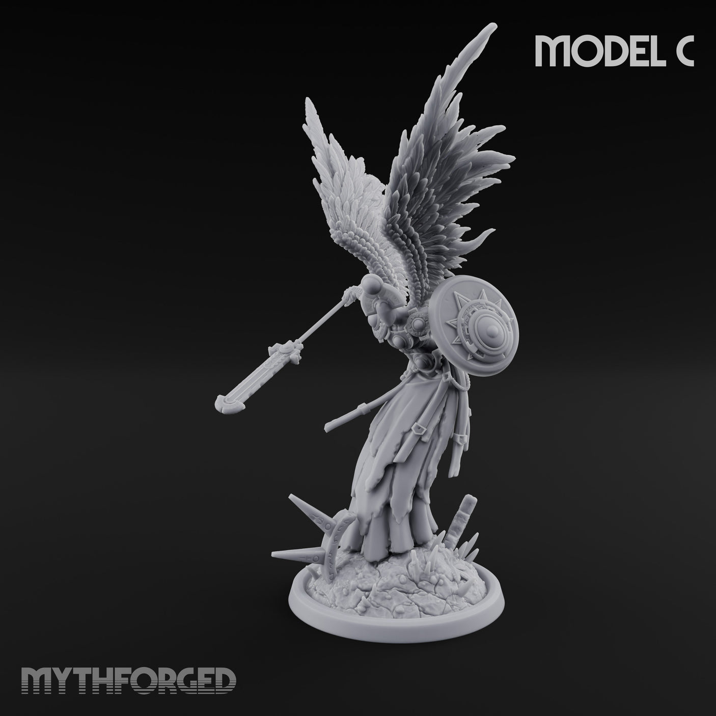 Wings Spread Descending Seraph Warrior C gallery 1
