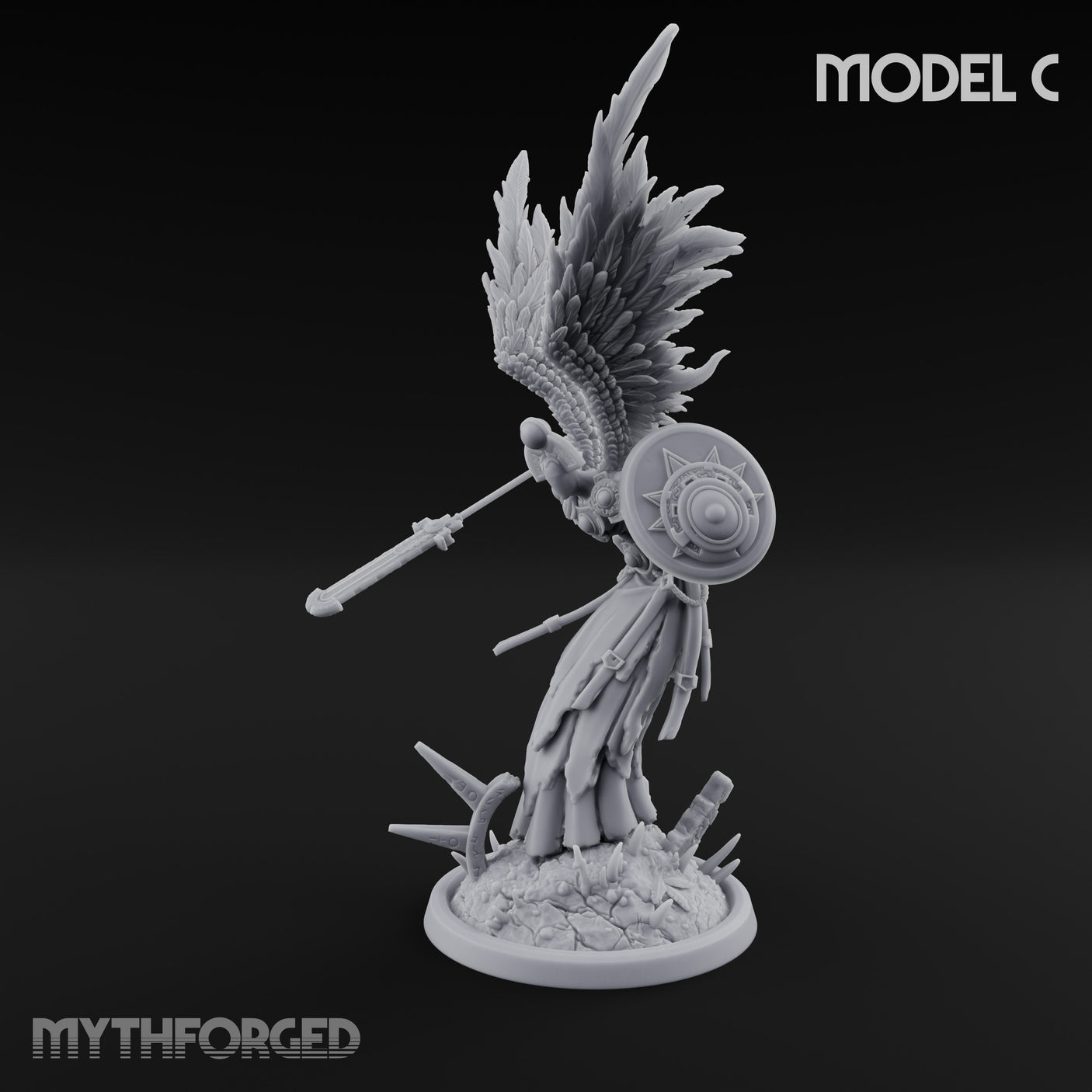 Wings Spread Descending Seraph Warrior C gallery 9