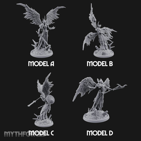 Wings Spread Descending Seraph Warriors — Full Set