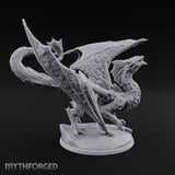 Wings Spread Roaring Iridescent Dragon Miniature for Dungeons and Dragons, Pathfinder or other TTRPGs