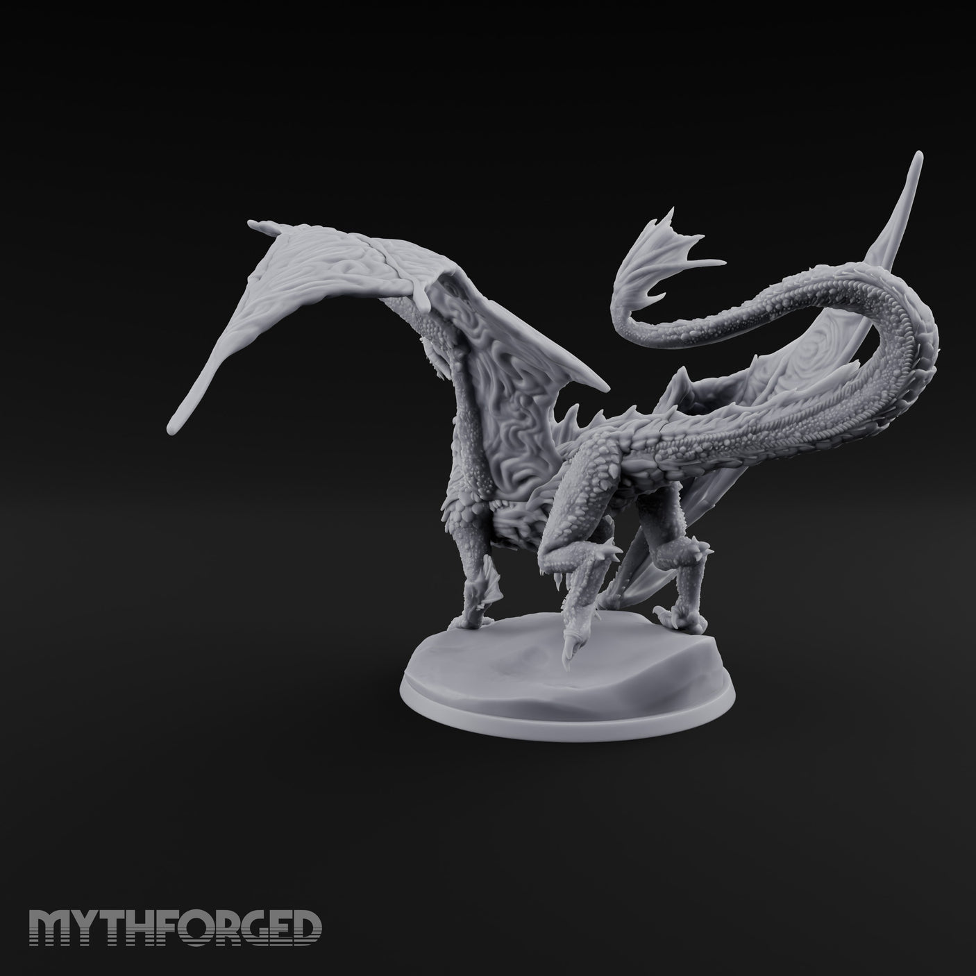 Wings Spread Roaring Iridescent Dragon Miniature for Dungeons and Dragons, Pathfinder or other TTRPGs