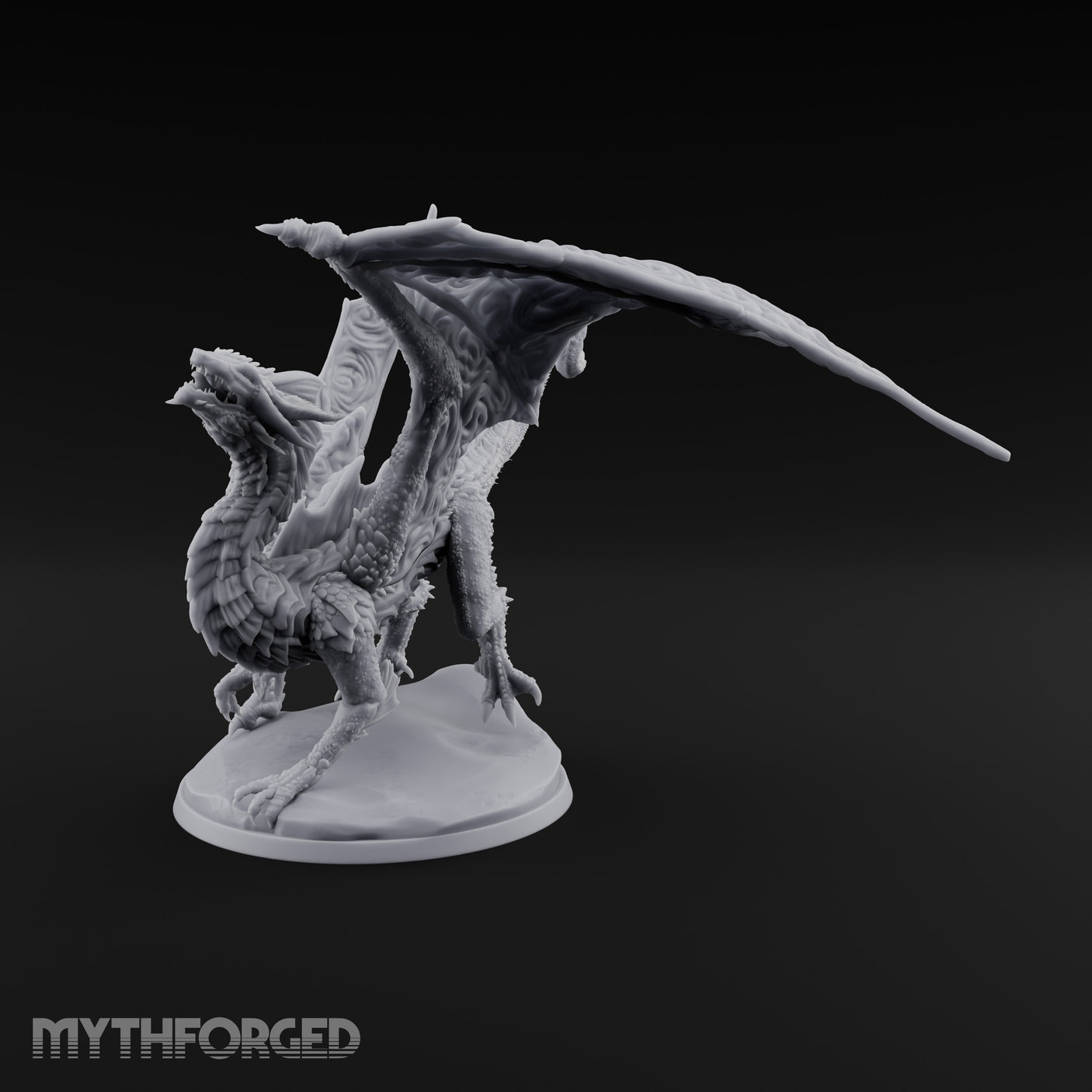 Wings Spread Roaring Iridescent Dragon Miniature for Dungeons and Dragons, Pathfinder or other TTRPGs