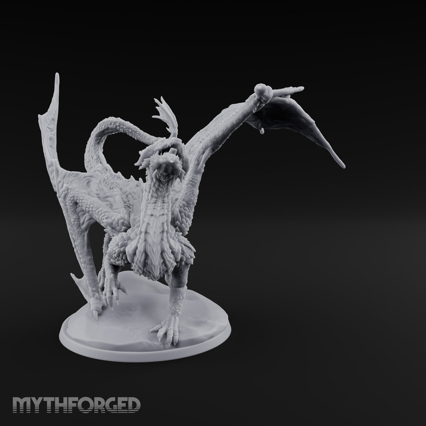 Wings Spread Roaring Iridescent Dragon Miniature for Dungeons and Dragons, Pathfinder or other TTRPGs