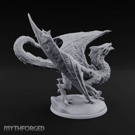 Wings Spread Roaring Iridescent Dragon Miniature for Dungeons and Dragons, Pathfinder or other TTRPGs