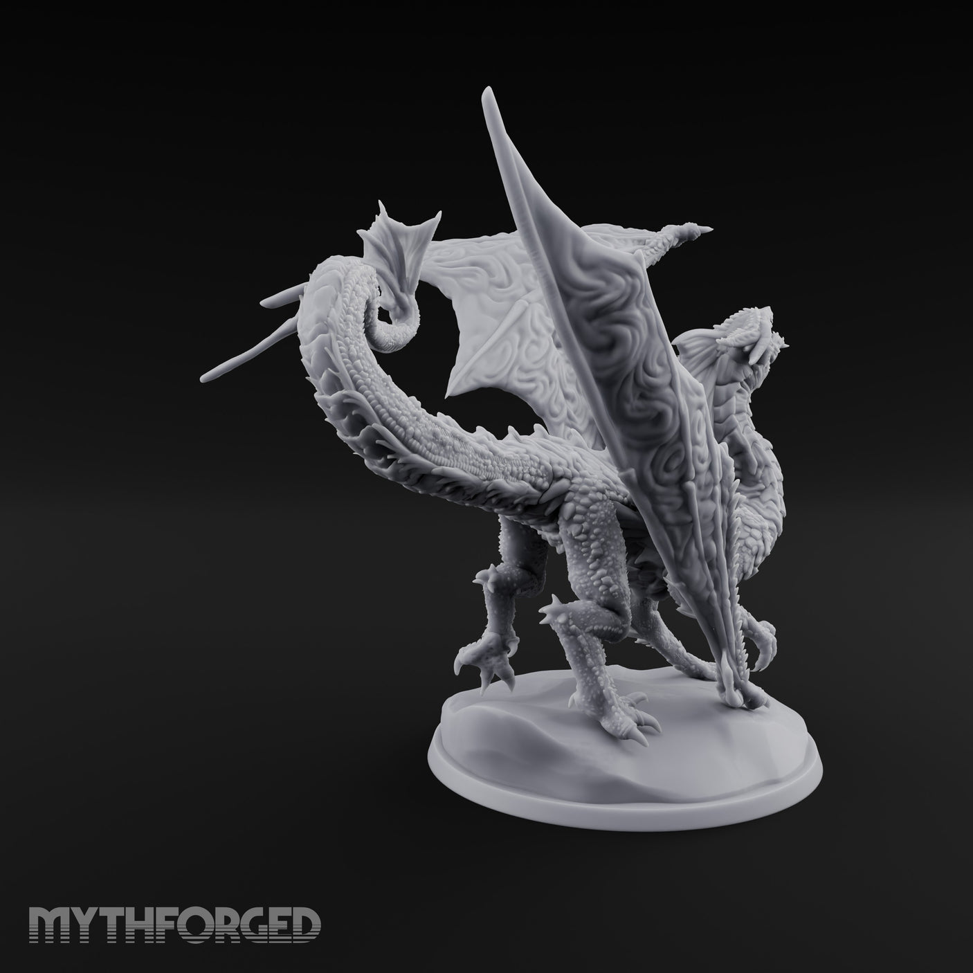 Wings Spread Roaring Iridescent Dragon Miniature for Dungeons and Dragons, Pathfinder or other TTRPGs