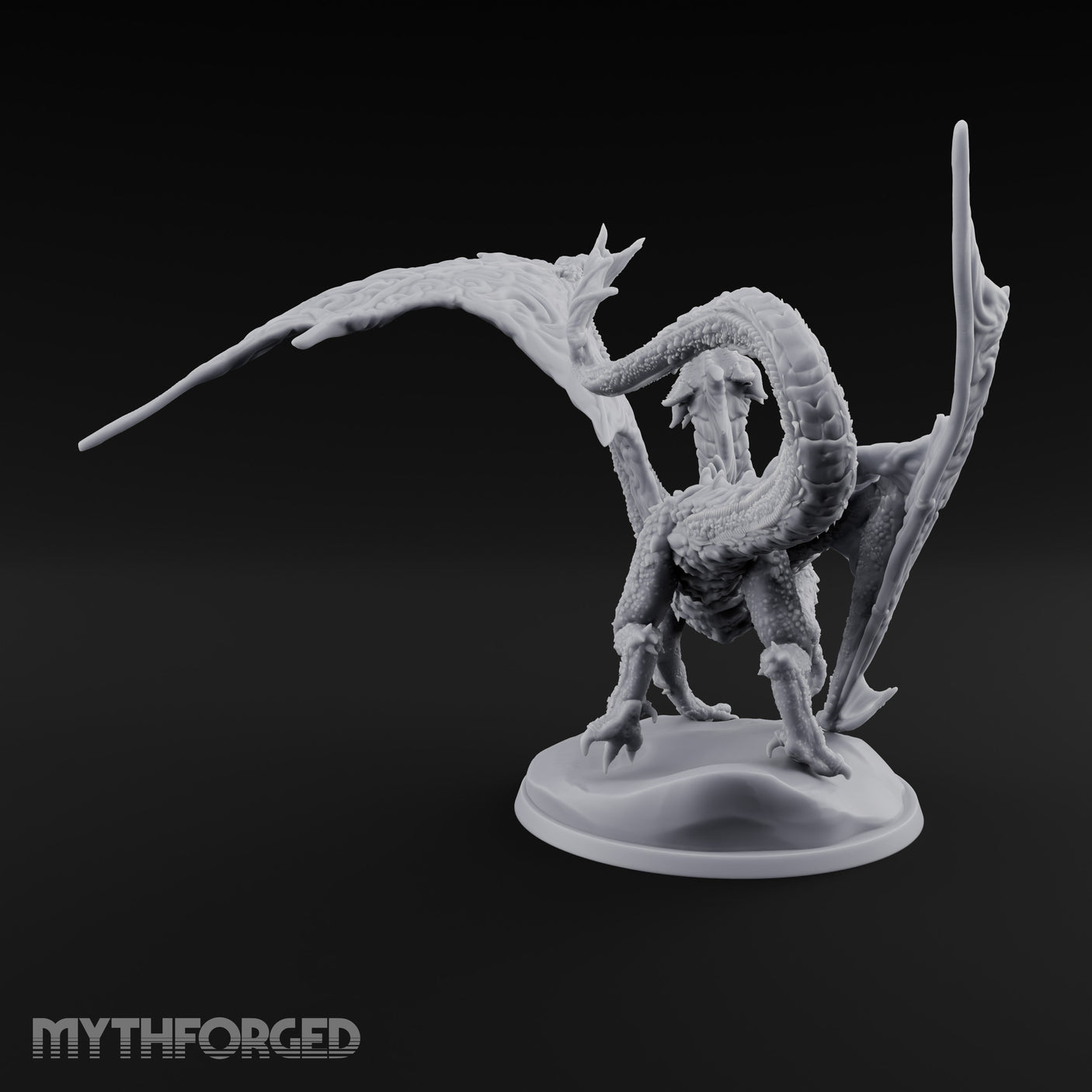 Wings Spread Roaring Iridescent Dragon Miniature for Dungeons and Dragons, Pathfinder or other TTRPGs