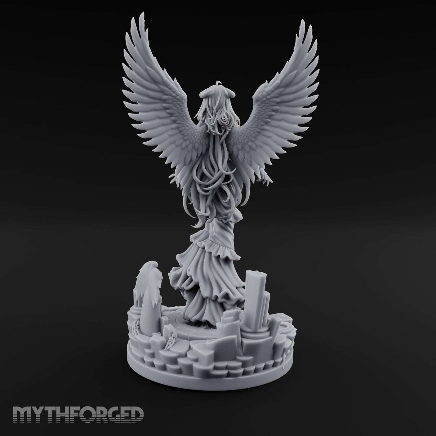 Wings Spread Wide Angel Sorceress Miniature for Dungeons and Dragons, Pathfinder or other TTRPGs