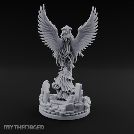 Wings Spread Wide Angel Sorceress Miniature for Dungeons and Dragons, Pathfinder or other TTRPGs