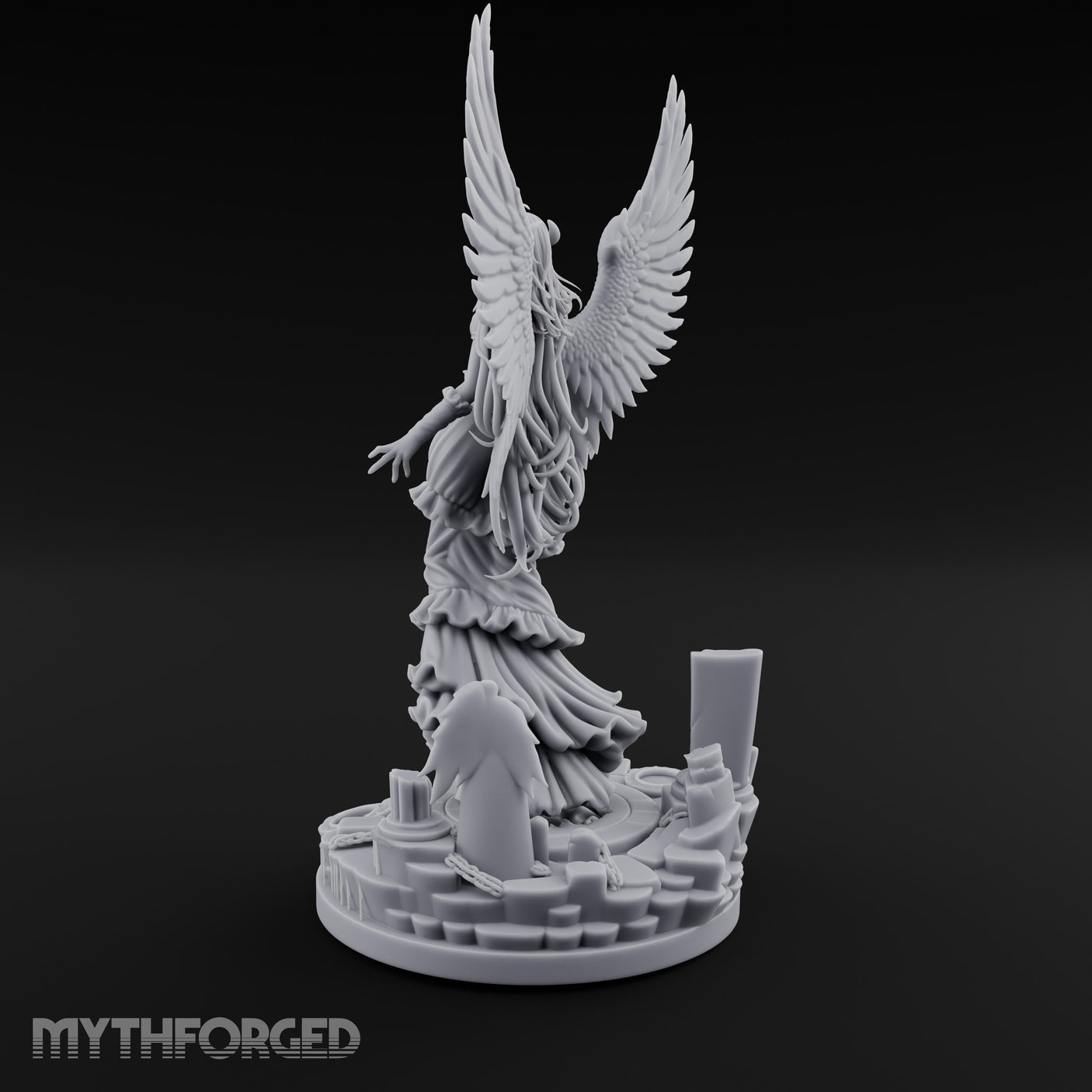 Wings Spread Wide Angel Sorceress Miniature for Dungeons and Dragons, Pathfinder or other TTRPGs