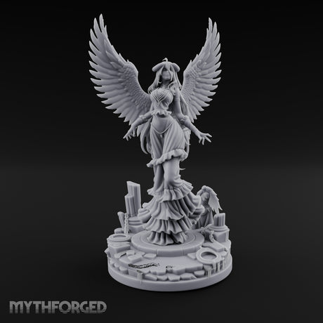 Wings Spread Wide Angel Sorceress Miniature for Dungeons and Dragons, Pathfinder or other TTRPGs