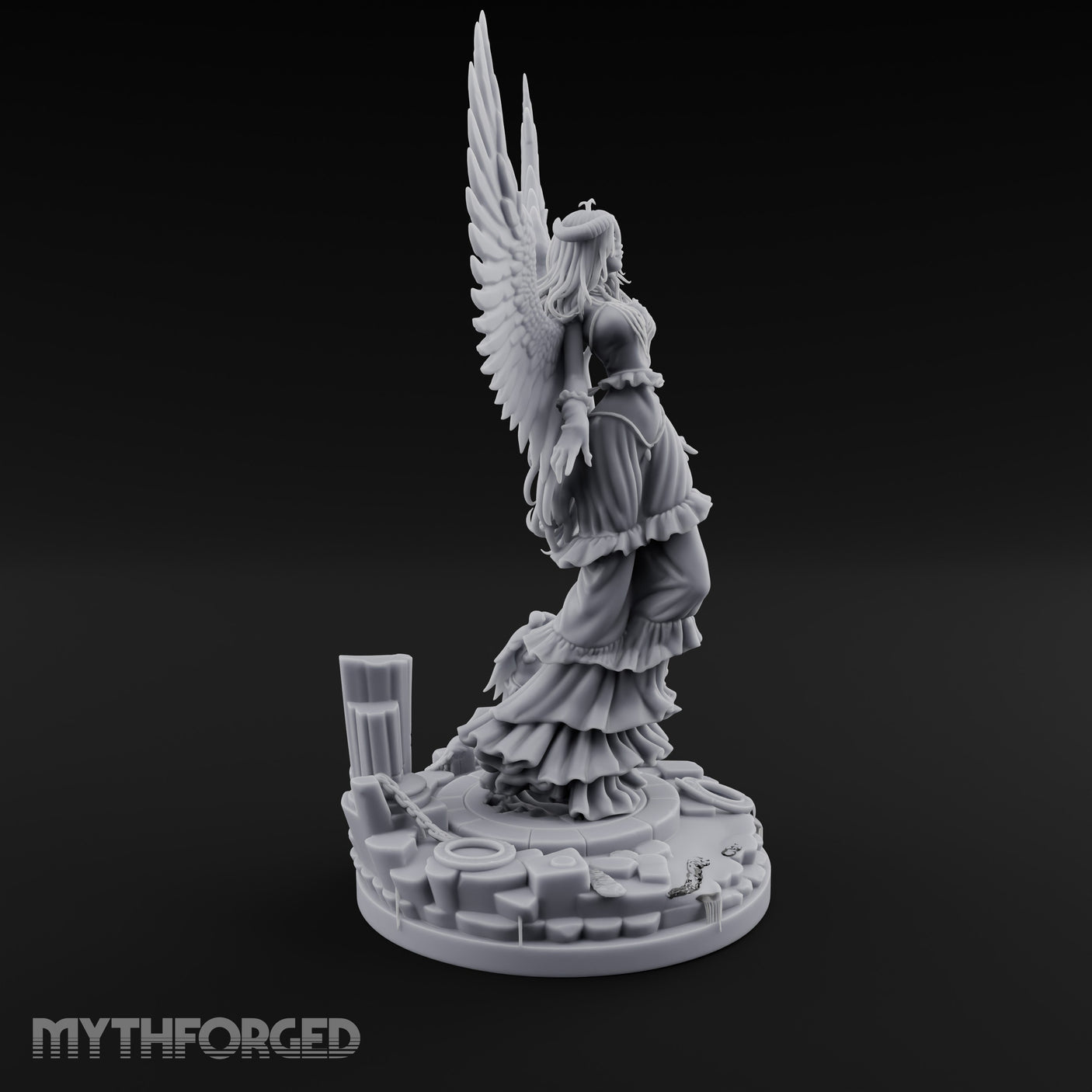 Wings Spread Wide Angel Sorceress Miniature for Dungeons and Dragons, Pathfinder or other TTRPGs