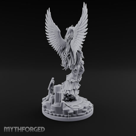 Wings Spread Wide Angel Sorceress Miniature for Dungeons and Dragons, Pathfinder or other TTRPGs