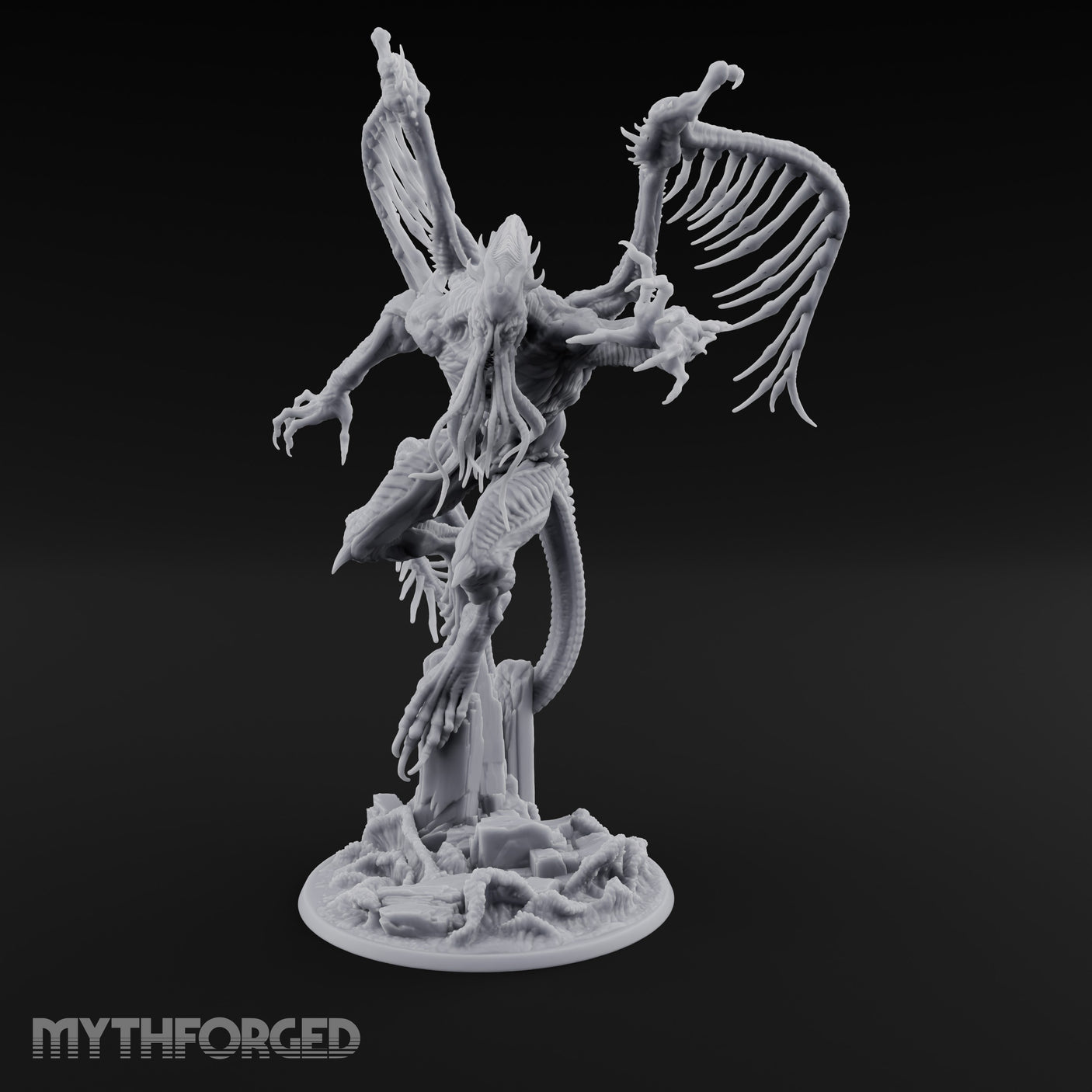 Wings Unfurling Star Spawn Abomination Miniature for Dungeons and Dragons, Pathfinder or other TTRPGs