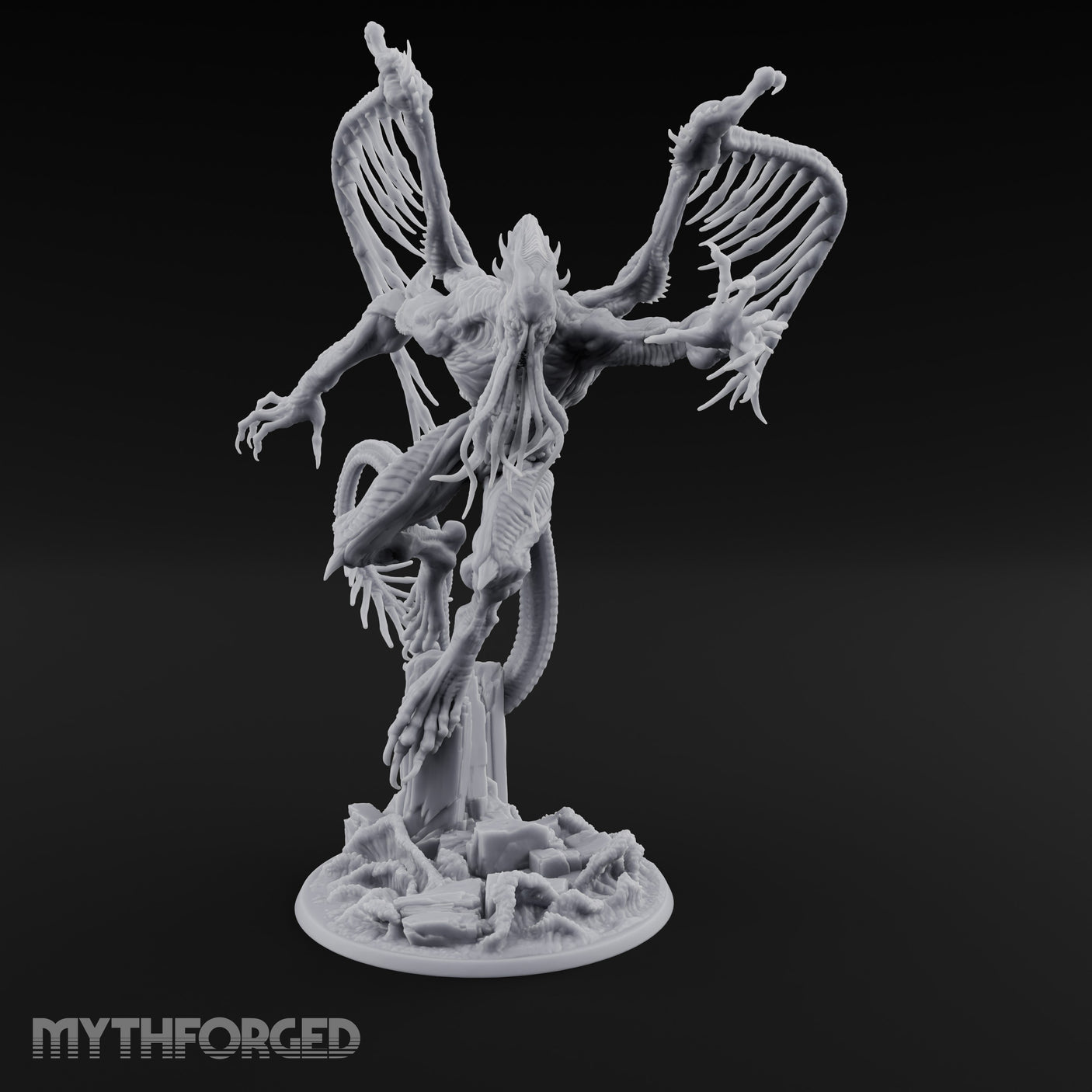 Wings Unfurling Star Spawn Abomination Miniature for Dungeons and Dragons, Pathfinder or other TTRPGs