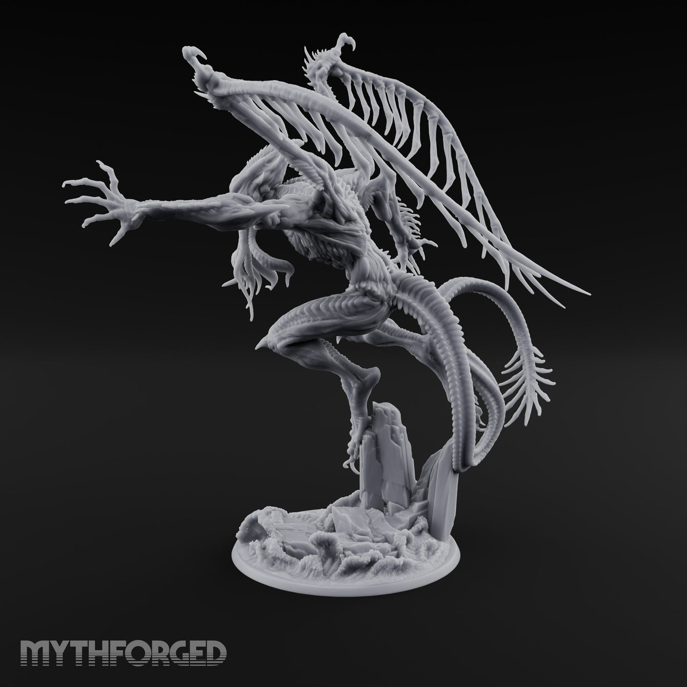 Wings Unfurling Star Spawn Abomination Miniature for Dungeons and Dragons, Pathfinder or other TTRPGs