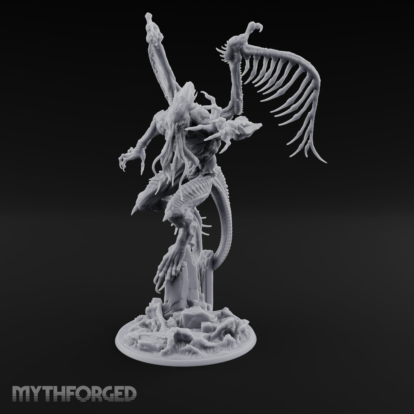 Wings Unfurling Star Spawn Abomination Miniature for Dungeons and Dragons, Pathfinder or other TTRPGs