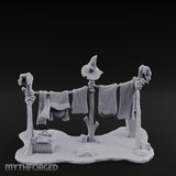Witch-Hat Rope-Strung Village Washing Line Miniature for Dungeons and Dragons, Pathfinder or other TTRPGs