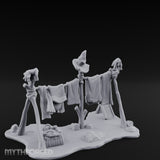 Witch-Hat Rope-Strung Village Washing Line Miniature for Dungeons and Dragons, Pathfinder or other TTRPGs