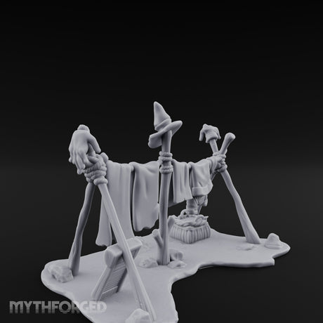 Witch-Hat Rope-Strung Village Washing Line Miniature for Dungeons and Dragons, Pathfinder or other TTRPGs