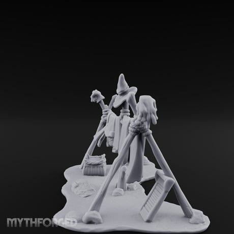Witch-Hat Rope-Strung Village Washing Line Miniature for Dungeons and Dragons, Pathfinder or other TTRPGs