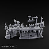 Witch-Hat Scale-Hung Trinket Trader's Market Counter Scene Miniature for Dungeons and Dragons, Pathfinder or other TTRPGs