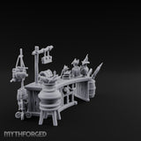 Witch-Hat Scale-Hung Trinket Trader's Market Counter Scene Miniature for Dungeons and Dragons, Pathfinder or other TTRPGs