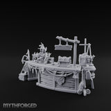 Witch-Hat Scale-Hung Trinket Trader's Market Counter Scene Miniature for Dungeons and Dragons, Pathfinder or other TTRPGs
