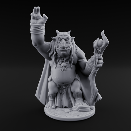 Fists Raised Triumphant Troll Witch Miniature for Dungeons and Dragons, Pathfinder or other TTRPGs