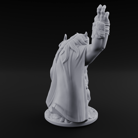 Fists Raised Triumphant Troll Witch Miniature for Dungeons and Dragons, Pathfinder or other TTRPGs