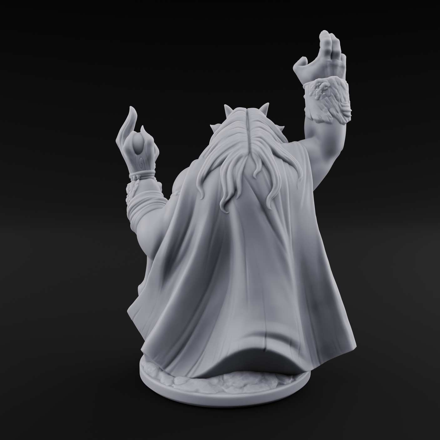Fists Raised Triumphant Troll Witch Miniature for Dungeons and Dragons, Pathfinder or other TTRPGs