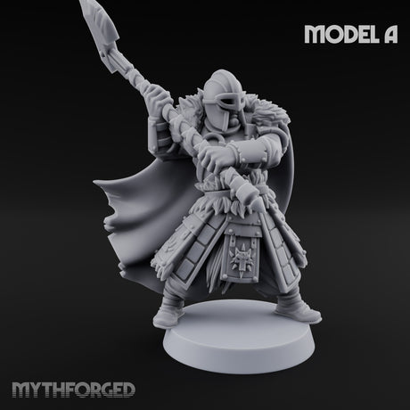 Fur-Cloaked Axe-Brandishing Wolf Clan Warriors Miniature for Dungeons and Dragons, Pathfinder or other TTRPGs