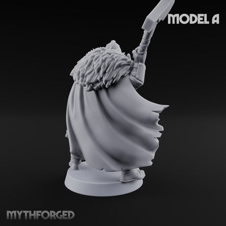Fur-Cloaked Axe-Brandishing Wolf Clan Warrior A Miniature for Dungeons and Dragons, Pathfinder or other TTRPGs