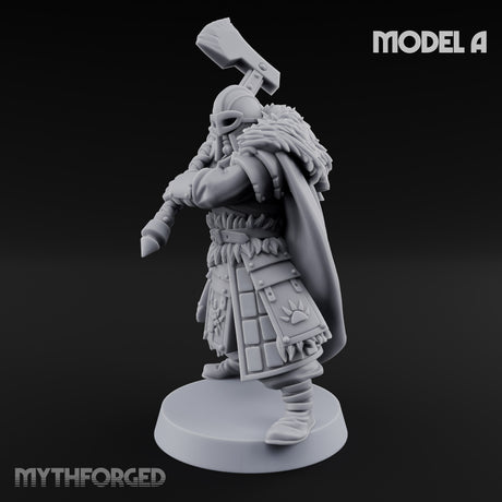 Fur-Cloaked Axe-Brandishing Wolf Clan Warrior A Miniature for Dungeons and Dragons, Pathfinder or other TTRPGs