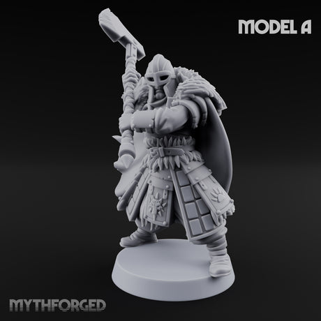 Fur-Cloaked Axe-Brandishing Wolf Clan Warrior A Miniature for Dungeons and Dragons, Pathfinder or other TTRPGs