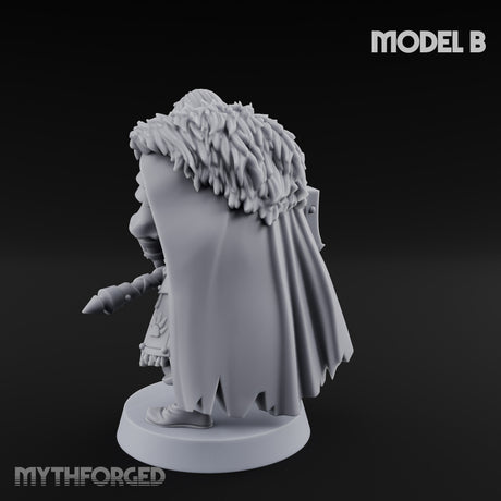 Fur-Cloaked Axe-Brandishing Wolf Clan Warrior B Miniature for Dungeons and Dragons, Pathfinder or other TTRPGs
