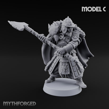 Fur-Cloaked Axe-Brandishing Wolf Clan Warriors Miniature for Dungeons and Dragons, Pathfinder or other TTRPGs