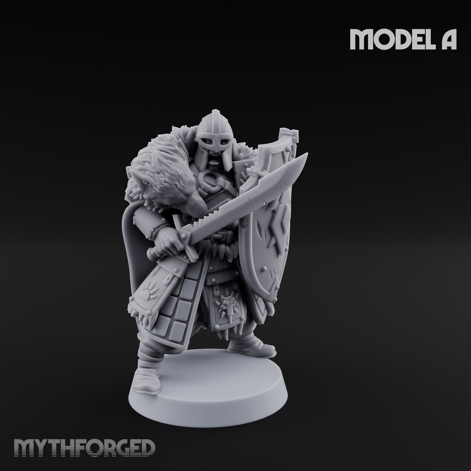 Fur-Cloaked Wolfpack Knights Miniature for Dungeons and Dragons, Pathfinder or other TTRPGs