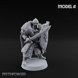 Fur-Cloaked Wolfpack Knights Miniature for Dungeons and Dragons, Pathfinder or other TTRPGs