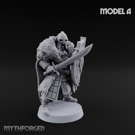 Fur-Cloaked Wolfpack Wolf Knight A Miniature for Dungeons and Dragons, Pathfinder or other TTRPGs