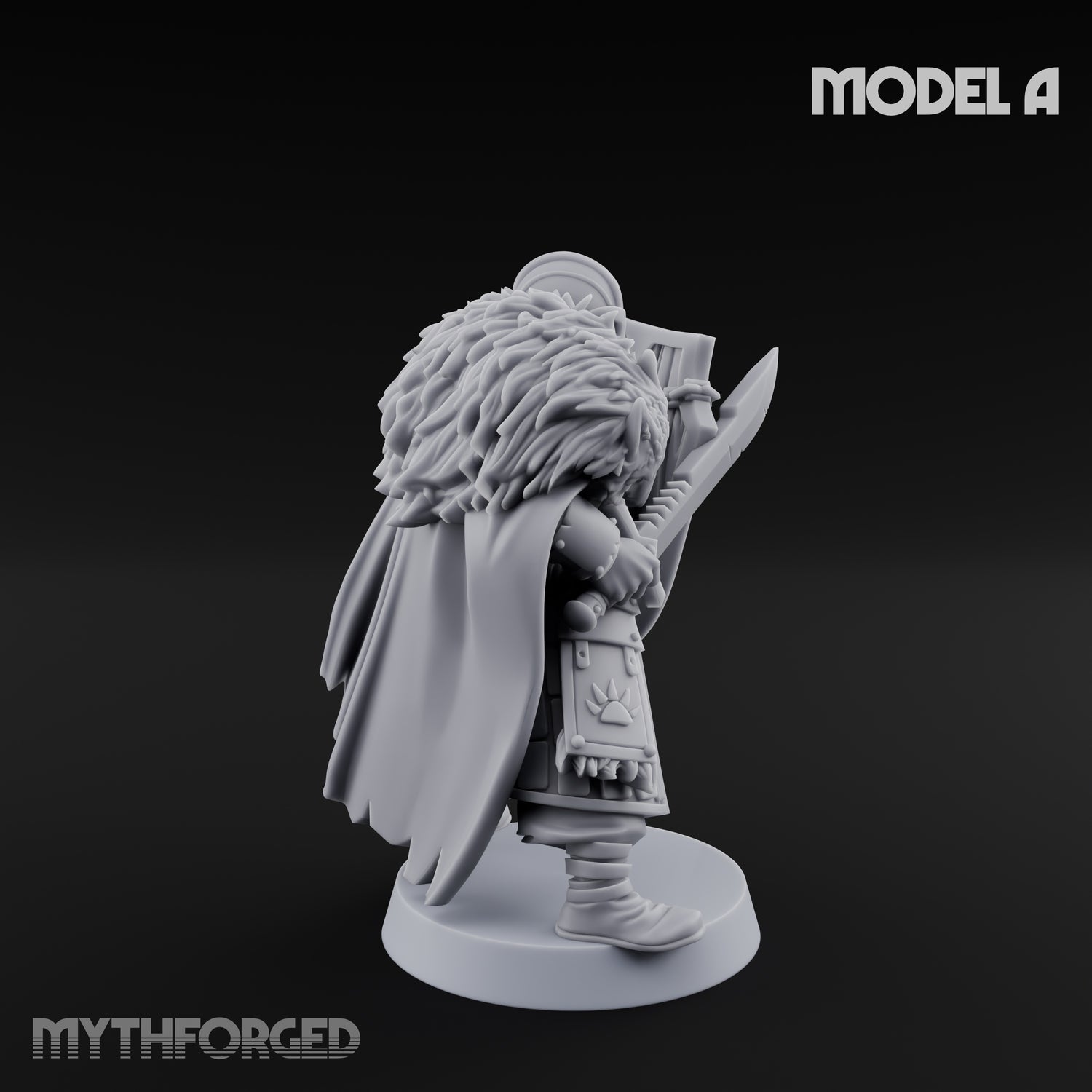Fur-Cloaked Wolfpack Knights Miniature for Dungeons and Dragons, Pathfinder or other TTRPGs