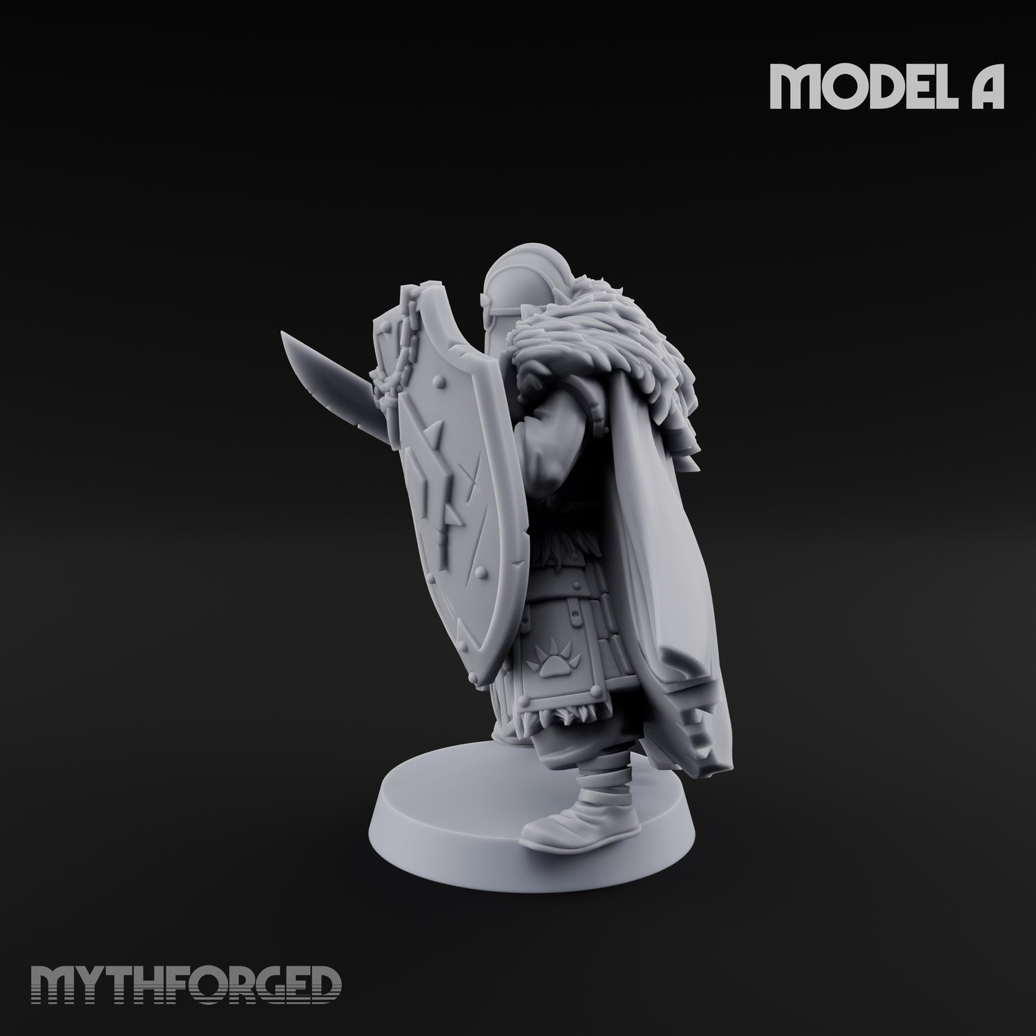 Fur-Cloaked Wolfpack Wolf Knight A Miniature for Dungeons and Dragons, Pathfinder or other TTRPGs