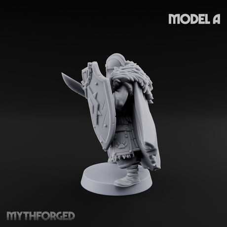 Fur-Cloaked Wolfpack Wolf Knight A Miniature for Dungeons and Dragons, Pathfinder or other TTRPGs