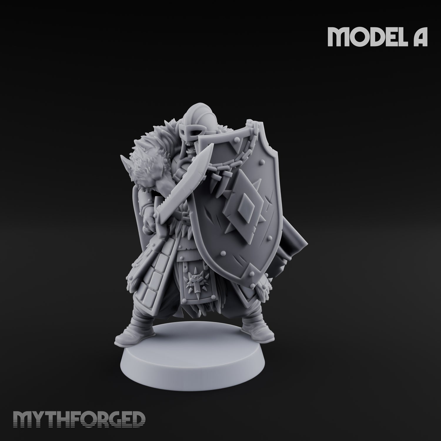 Fur-Cloaked Wolfpack Wolf Knight A Miniature for Dungeons and Dragons, Pathfinder or other TTRPGs