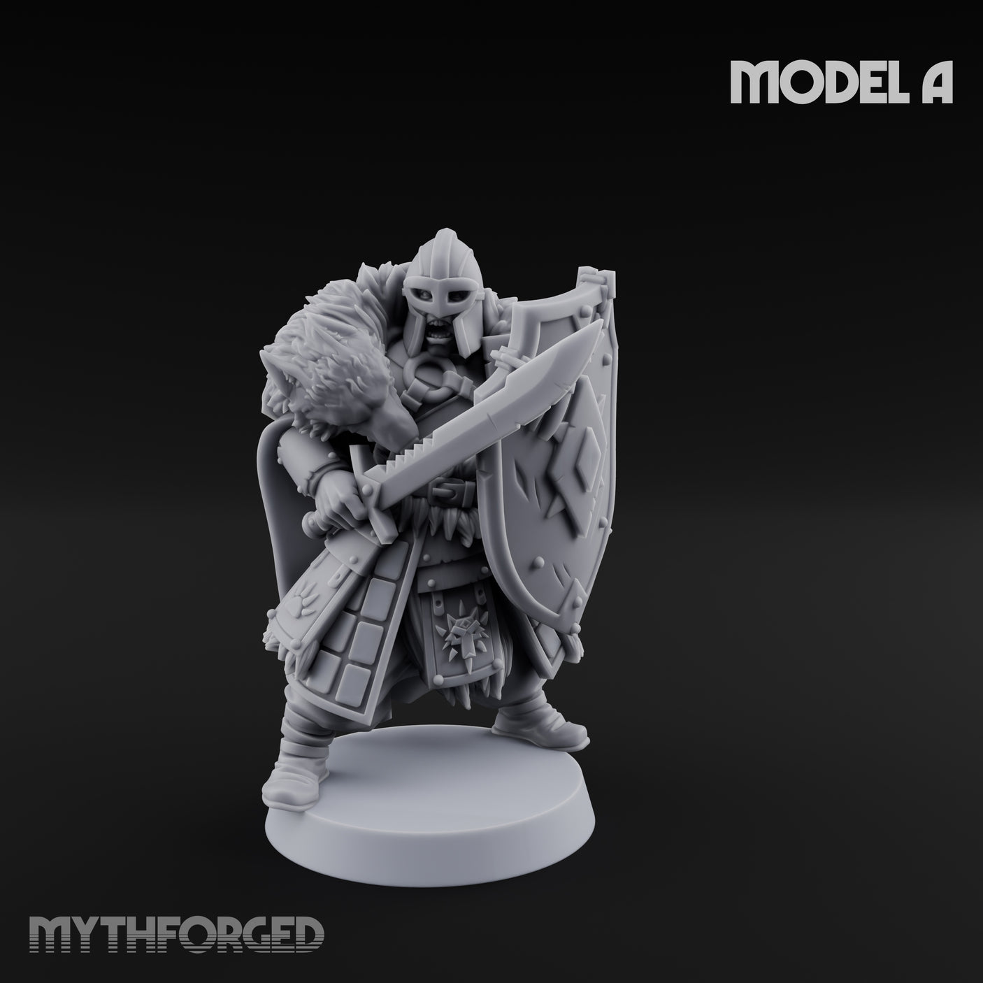 Fur-Cloaked Wolfpack Wolf Knight A Miniature for Dungeons and Dragons, Pathfinder or other TTRPGs