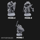 Fur-Cloaked Wolfpack Knights Miniature for Dungeons and Dragons, Pathfinder or other TTRPGs