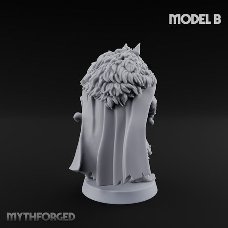 Fur-Cloaked Wolfpack Wolf Knight B Miniature for Dungeons and Dragons, Pathfinder or other TTRPGs