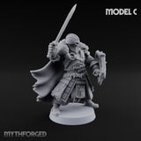 Fur-Cloaked Wolfpack Wolf Knight C Miniature for Dungeons and Dragons, Pathfinder or other TTRPGs
