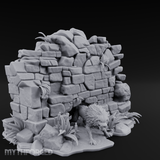 Prowling Ruins Wolf Scout Miniature for Dungeons and Dragons, Pathfinder or other TTRPGs