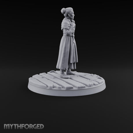 Making Ends Meet Human Slum Dweller F Miniature for Dungeons and Dragons, Pathfinder or other TTRPGs