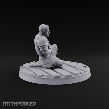 Holding the Line Human Guard C Miniature for Dungeons and Dragons, Pathfinder or other TTRPGs